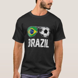 Brasilien Flaggenbrille Kostümfußball T-Shirt