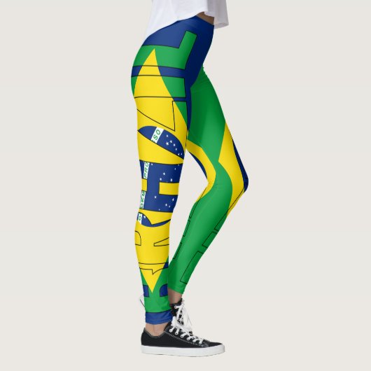 Brasilien Flaggenfarben Patriotic Leggings (Rechts)