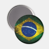 Brasilien Flaggenfeuer Magnet (Vorderseite/Rückseite)