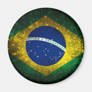 Brasilien Flaggenfeuer Magnet