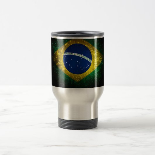 Brasilien Flaggenfeuer Reisebecher (Mittel)