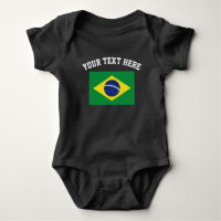 Brasilien-Flaggenfußball trägt Jerseybabybodysuit