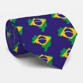 Brasilien-Flaggenkarte Krawatte (Gerollt)