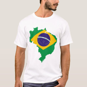 Brasilien-Flaggenkarte T-Shirt