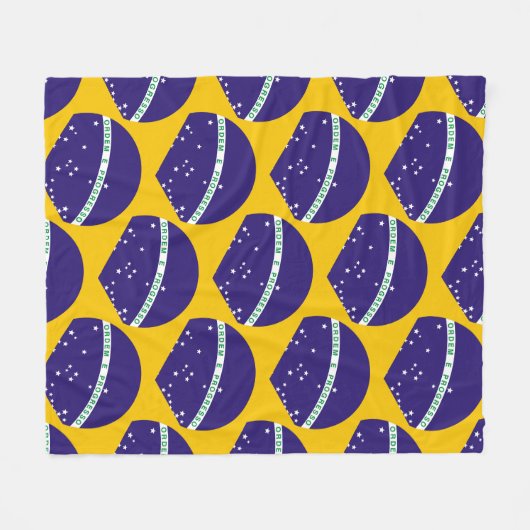 Brasilien-Flaggenmuster Fleecedecke (Vorderseite (Horizontal))