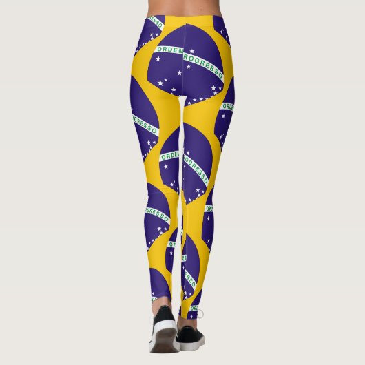 Brasilien-Flaggenmuster Leggings (Rückseite)
