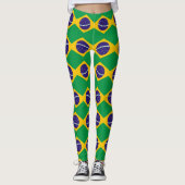 Brasilien-Flaggenmuster Leggings (Vorderseite)