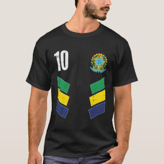 Brasilien Flaggennummer 10 Fußballfan T-Shirt