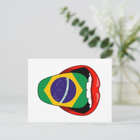 Brasilien Flaggenordem e Progresso Postkarte (Stehend Vorderseite)