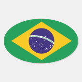 Brasilien Flaggenoval Sticker (Vorderseite)