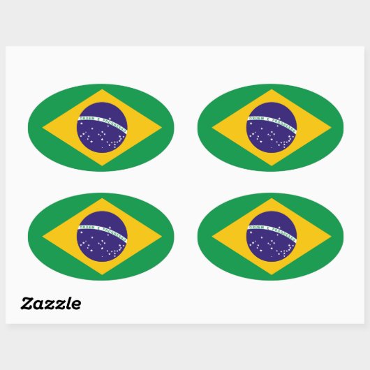 Brasilien Flaggenoval Sticker (Blatt)