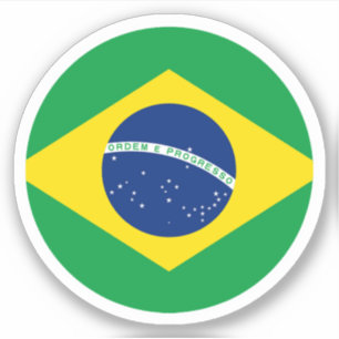 Brasilien Flaggenrundkleber Aufkleber