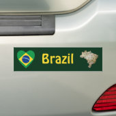 Brasilien Flaggenschwerpunkt + Karte Autoaufkleber (Auf Auto)