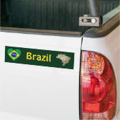 Brasilien Flaggenschwerpunkt + Karte Autoaufkleber (Auf Lkw)