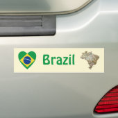 Brasilien Flaggenschwerpunkt + Karte Autoaufkleber (Auf Auto)