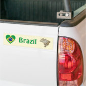 Brasilien Flaggenschwerpunkt + Karte Autoaufkleber (Auf Lkw)