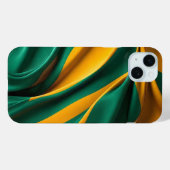 Brasilien Flaggenseidenstruktur Case-Mate iPhone Hülle (Rückseite (Horizontal))