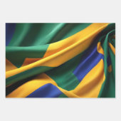 Brasilien Flaggenseidenstruktur Geschenkpapier Set (Vorderseite 3)