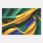 Brasilien Flaggenseidenstruktur Geschenkpapier Set (Vorderseite)