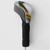 Brasilien Flaggenseidenstruktur Golf Headcover (angewinkelt)