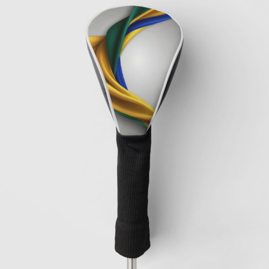 Brasilien Flaggenseidenstruktur Golf Headcover (Vorderseite)
