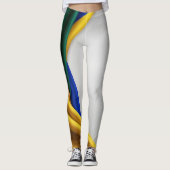 Brasilien Flaggenseidenstruktur Leggings (Vorderseite)