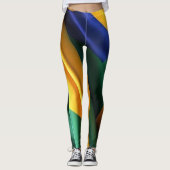 Brasilien Flaggenseidenstruktur Leggings (Vorderseite)