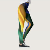 Brasilien Flaggenseidenstruktur Leggings (Rechts)