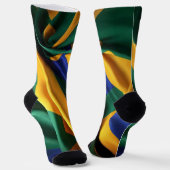 Brasilien Flaggenseidenstruktur Socken (Gewinkelt)