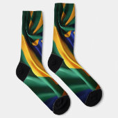 Brasilien Flaggenseidenstruktur Socken (Rechts)