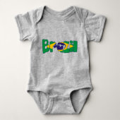 Brasilien-Flaggentext Baby Strampler (Vorderseite)