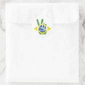 Brasilien, Frieden Runder Aufkleber (Tasche)