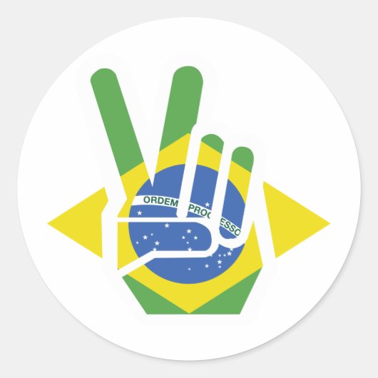 Brasilien, Frieden Runder Aufkleber (Vorderseite)
