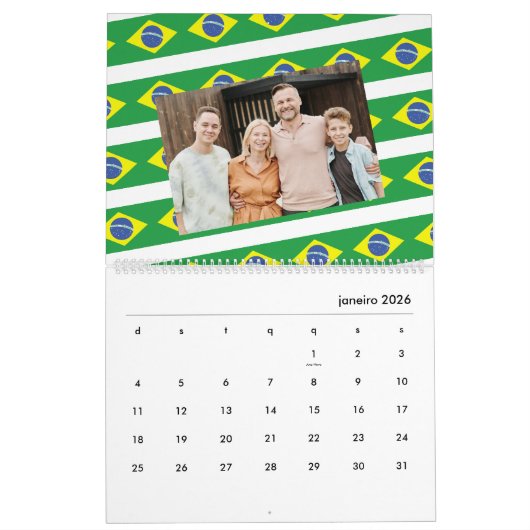 Brasilien | Fügen Sie Ihr Foto Brazilian Flag 2026 Kalender (Jan 2026)