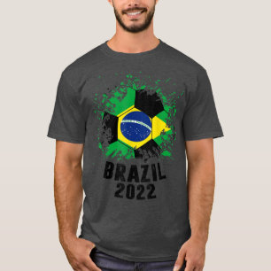 Brasilien Fußball 2022 Brasilianischer Flaggensocc T-Shirt