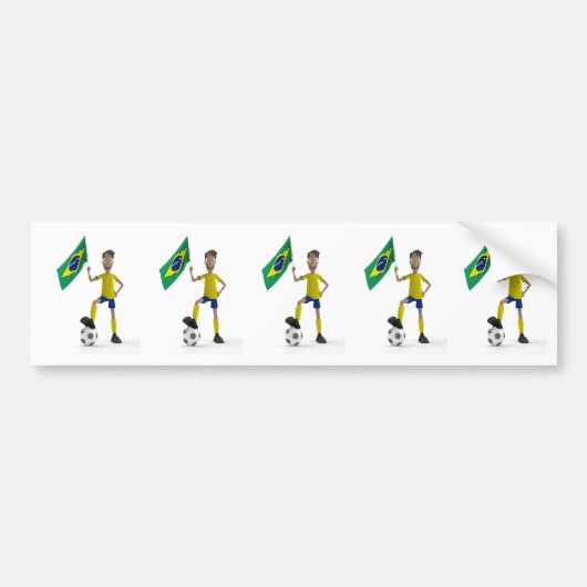 Brasilien-Fußball Autoaufkleber (Vorne)