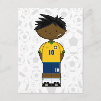 Brasilien Fußball Boy Postcard Postkarte