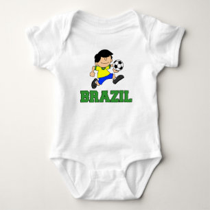 Brasilien Fußball-Cartoon Baby Strampler