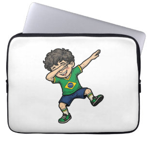 Brasilien Fußball Dab Junge Vintage Vector Shirt_1 Laptopschutzhülle
