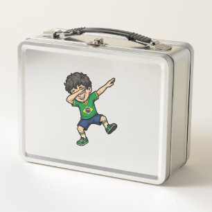 Brasilien Fußball Dab Junge Vintage Vector Shirt_1 Metall Brotdose