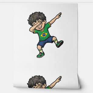 Brasilien Fußball Dab Junge Vintage Vector Shirt_1 Tapete