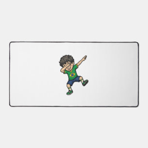 Brasilien Fußball Dab Junge Vintage Vector T-Shirt Schreibtischunterlage