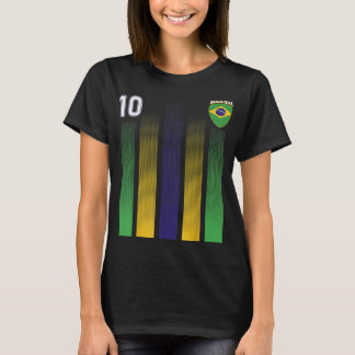 Brasilien Fußball Jersey Brasilien 10 Fußball Fan T-Shirt