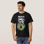 Brasilien Fußball Jersey mit Skull Funny T-Shirt (Vorne ganz)