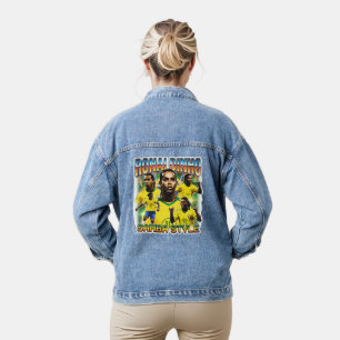 Brasilien Fußball Legende Vintage 90er Jeansjacke