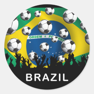 Brasilien-Fußball Runder Aufkleber