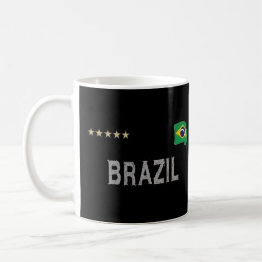Brasilien Fußball-Shirt Fußball-Fan Herz Kaffeetasse (Links)