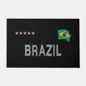 Brasilien Fußball Shirt Herz Fußmatte (Vorderseite)