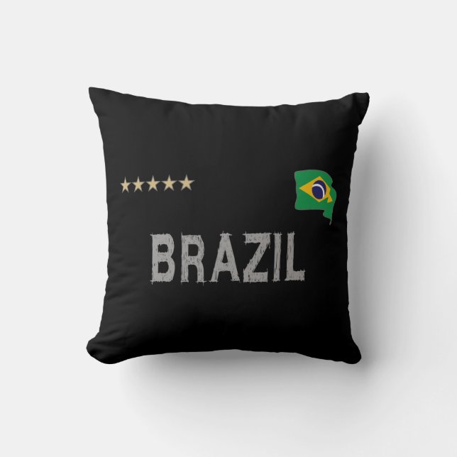 Brasilien Fußball Shirt Herz Kissen (Vorderseite)