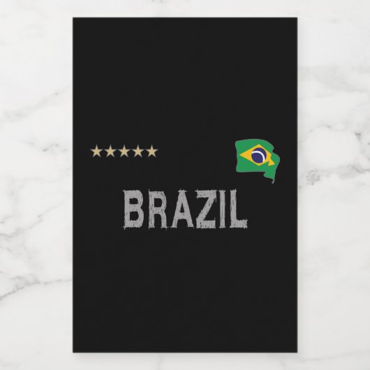 Brasilien Fußball Shirt Herz Lebensmitteletikett (Einzelnes Label)